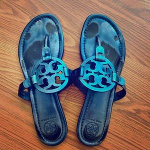 Tory Burch Miller Sandals Navy Metallic